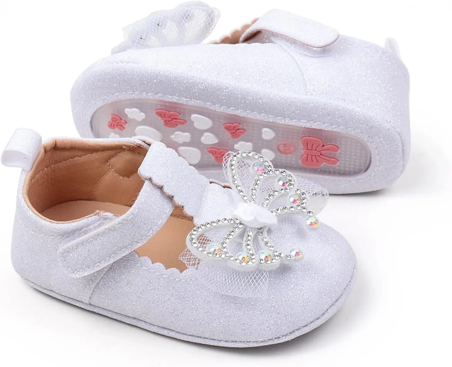 Baby Girls Summer Bow Leather Solid Color Sandals Toddler Infant Butterflies Pearl Shinny Hollow Casual Soft Sole Shoes