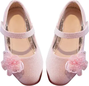 Baby Girls Sweet Flower Shoes Soft Soled Single Shoes Wedding Party Princess Shoes Dance Shoes Toddler Shoes