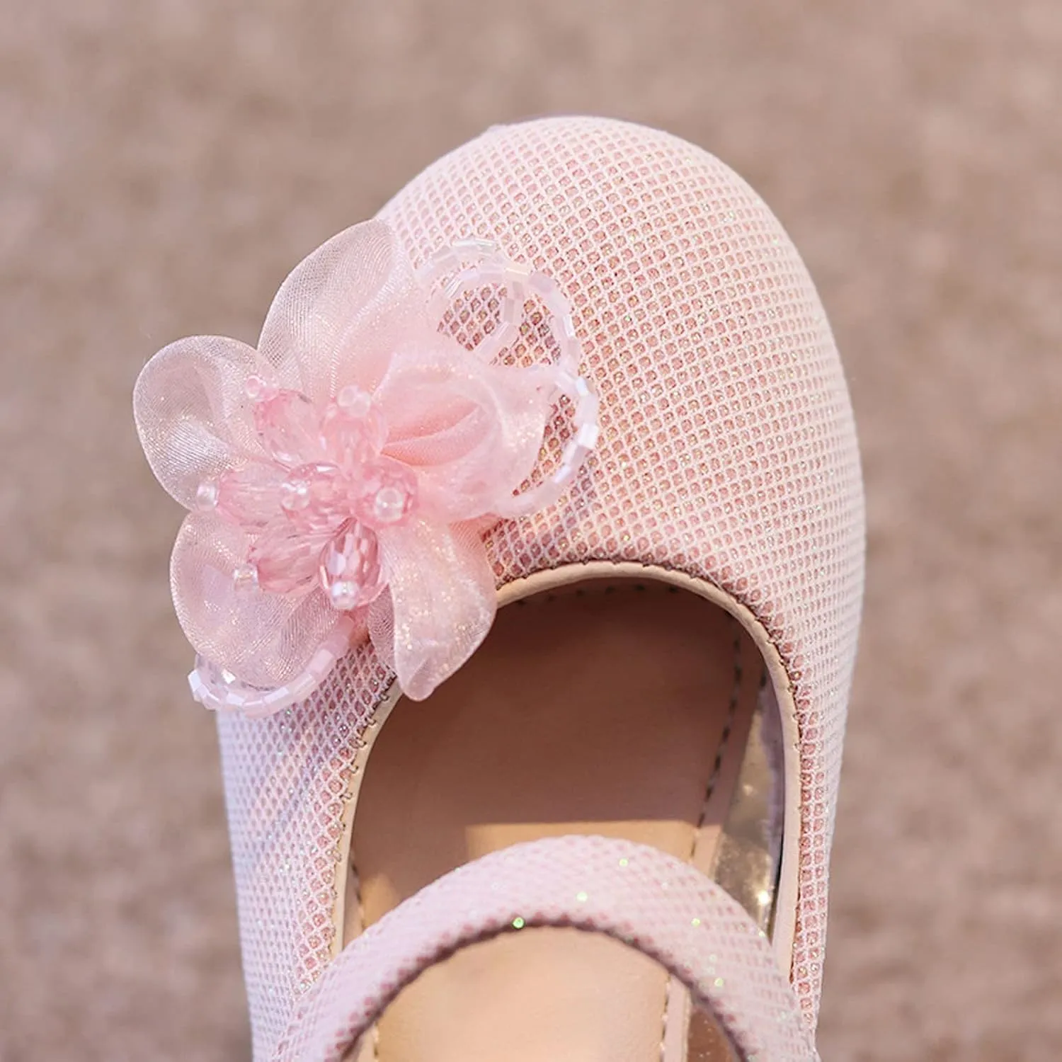 Baby Girls Sweet Flower Shoes Soft Soled Single Shoes Wedding Party Princess Shoes Dance Shoes Toddler Shoes