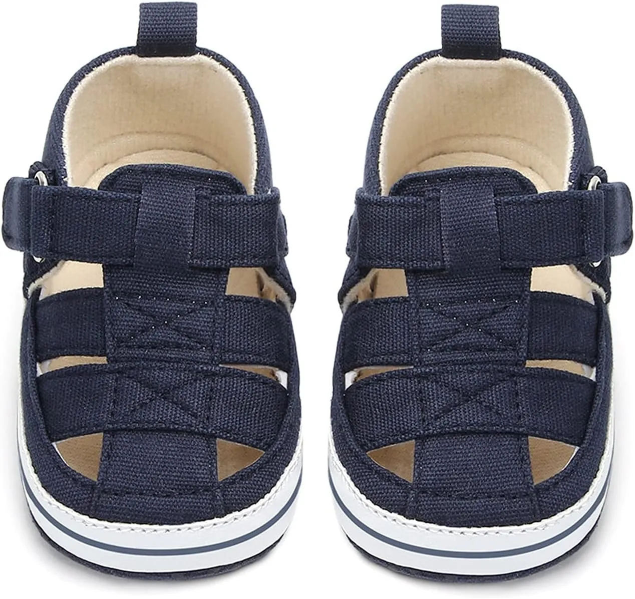 Baby Infant Boy Girl Sandals Newborn Closed Toe Non-Slip Soft Rubber Sole Sandals Lightweight Toddler Unisex Shoes