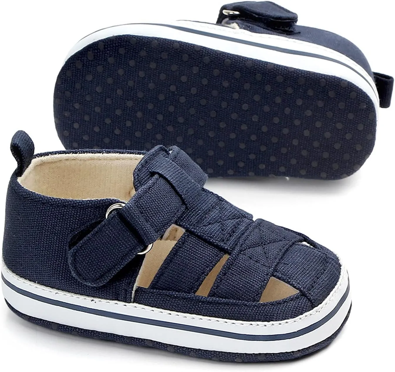 Baby Infant Boy Girl Sandals Newborn Closed Toe Non-Slip Soft Rubber Sole Sandals Lightweight Toddler Unisex Shoes