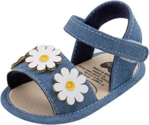 Baby Infant Boy Girl Sandals Shoes First Walkers Prewalkers Soft Anti-Slip Sole Flat Shoes Casual (Blue, 4 Toddler)