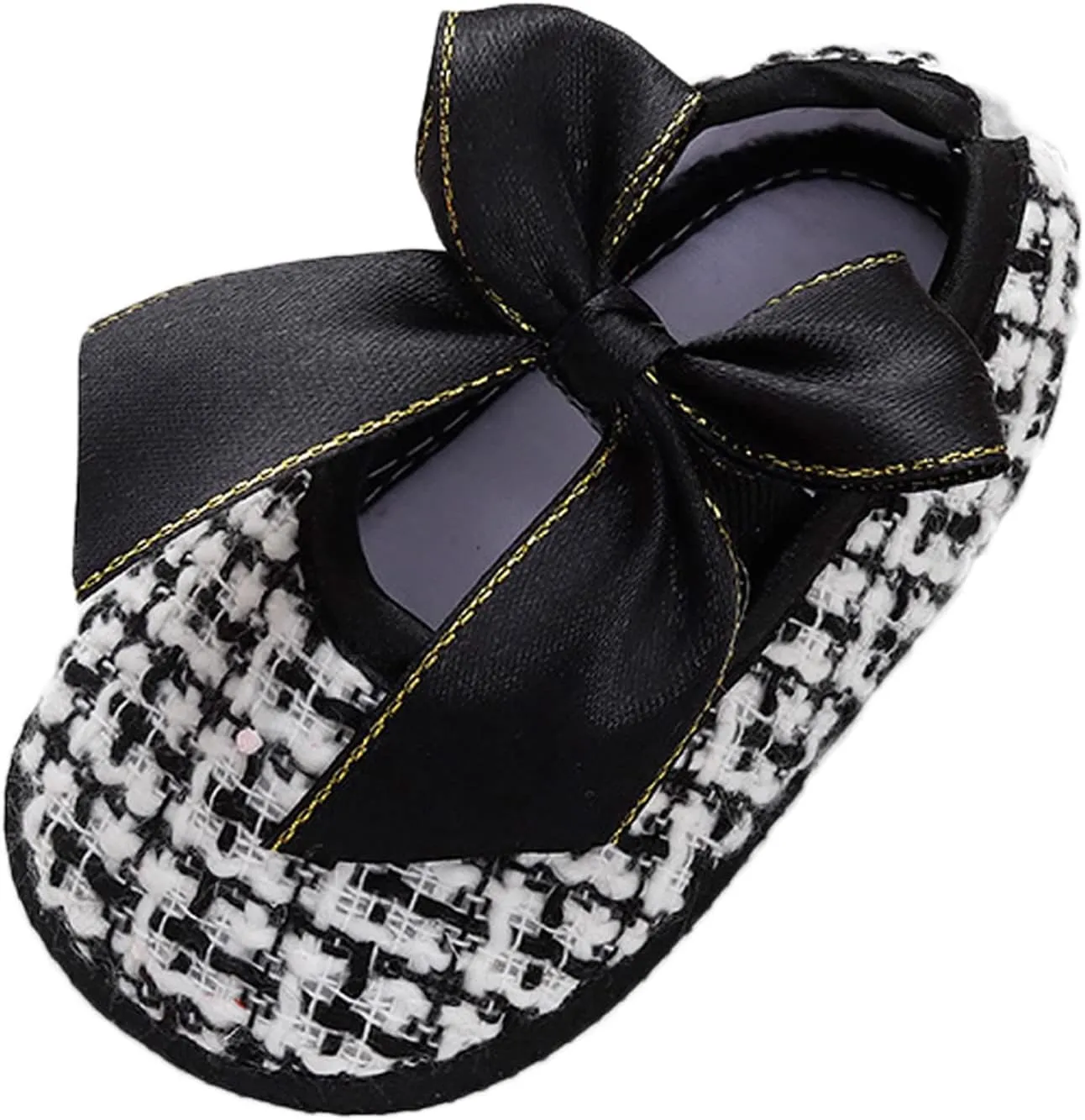 Baby Infant Boy Girl Sandals Shoes First Walking Shoes Bow Non-Slip Soft Sole Flat Shoes Lightweight (Black, 13 Infant)