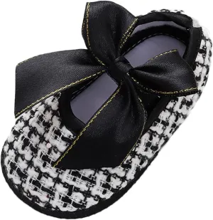 Baby Infant Boy Girl Sandals Shoes First Walking Shoes Bow Non-Slip Soft Sole Flat Shoes Lightweight (Black, 13 Infant)