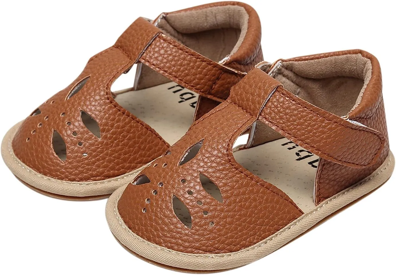 Baby Infant Boy Girl Sandals Shoes First Walking Shoes Soft Anti-Slip Rubber Sole Sneakers Fashion (Brown, 7 Toddler)