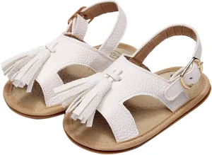 Baby Infant Boys Girls Tassels Sandals Non Slip Ankle Strap Soft Sole Outdoor Beach Shoes for Toddler Kids Unisex