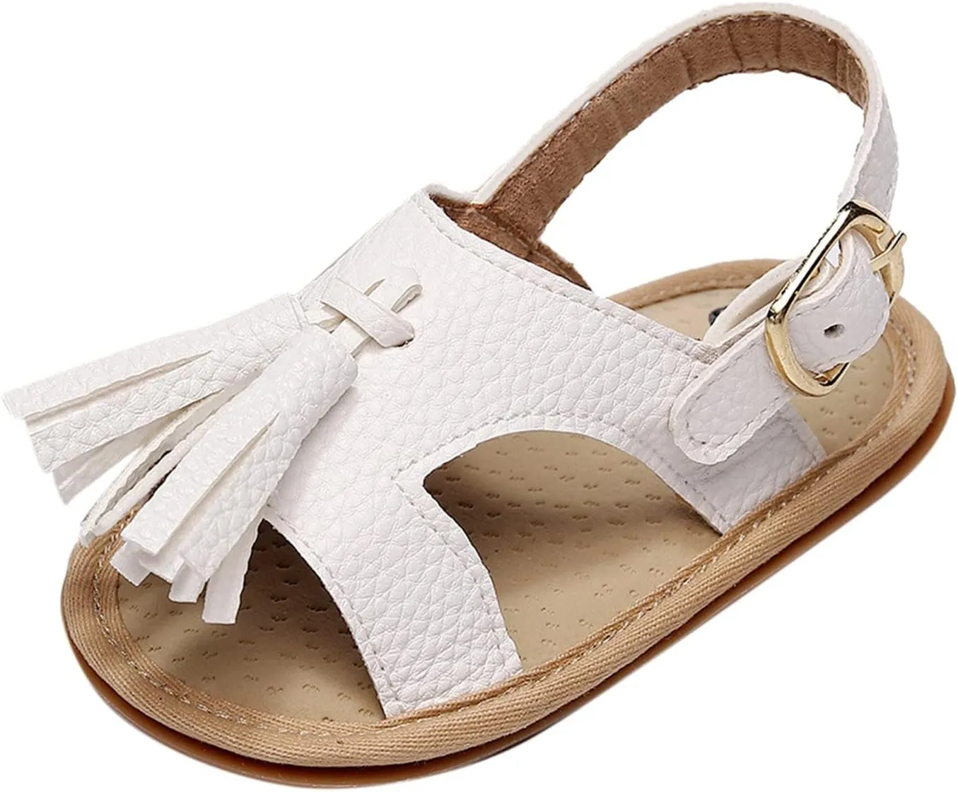 Baby Infant Boys Girls Tassels Sandals Non Slip Ankle Strap Soft Sole Outdoor Beach Shoes for Toddler Kids Unisex