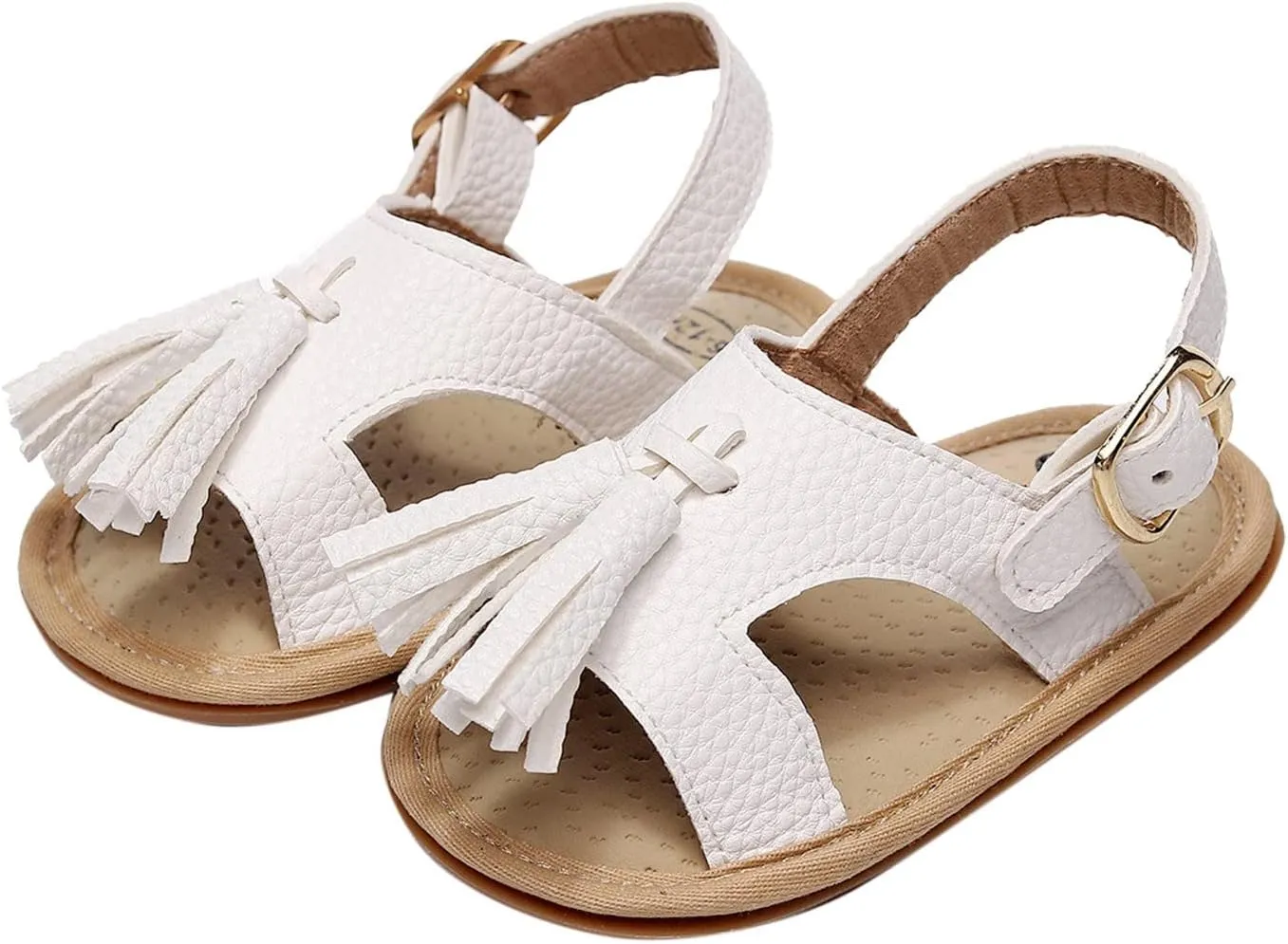 Baby Infant Boys Girls Tassels Sandals Non Slip Ankle Strap Soft Sole Outdoor Beach Shoes for Toddler Kids Unisex