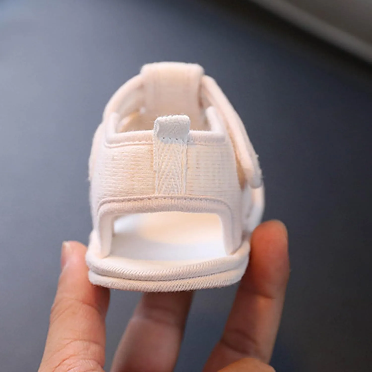 Baby Infant Canvas Flat Sandals Cute Soft Open Toe Barefoot Wide Shoes Newborn Summer Adjusted Strap Lightweight Shoes