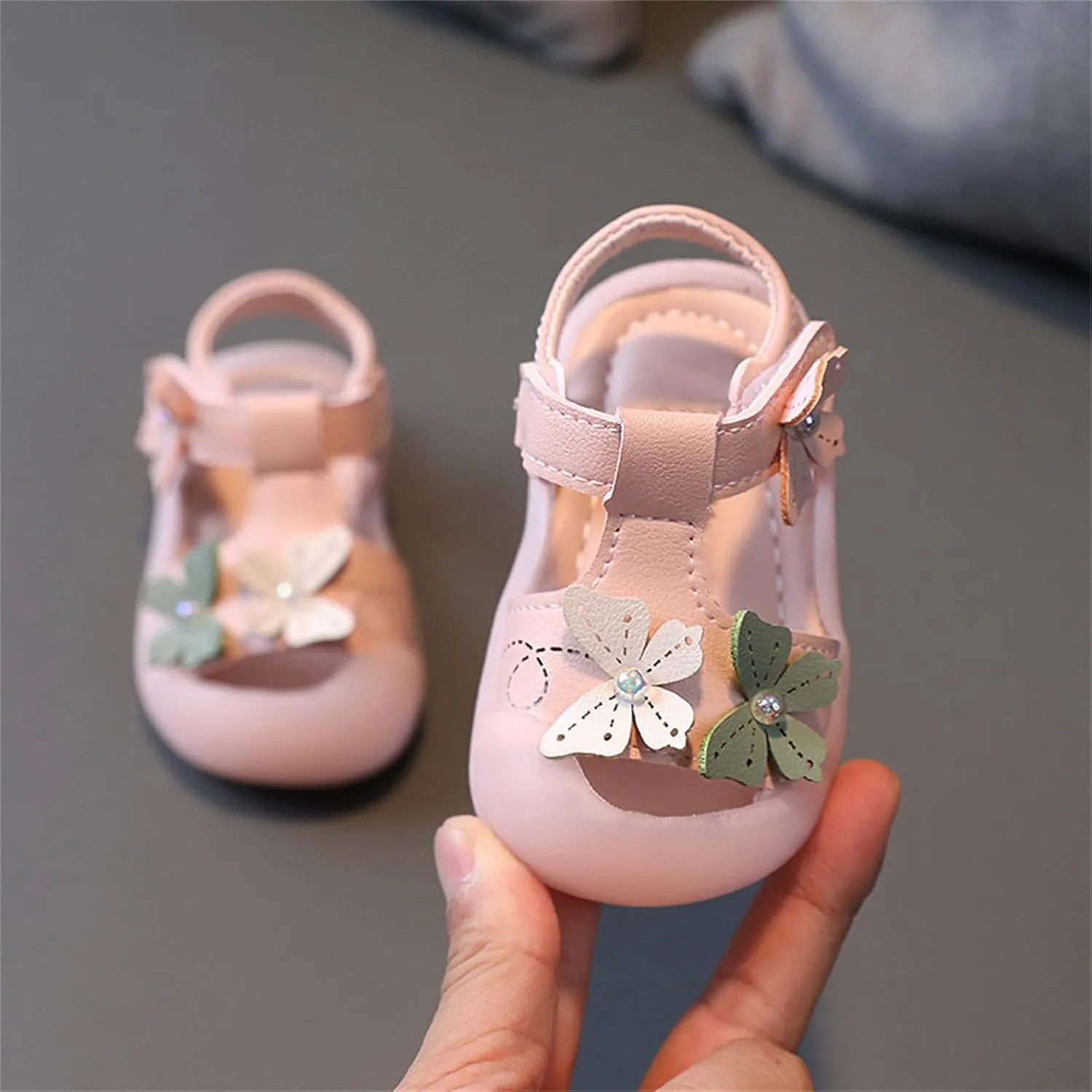 Baby Infant Foam Bow Pearl Sandals Newborn Toddler Boys Girls Open Toe Soft Sole Slip On Summer Shoes Casual Walking