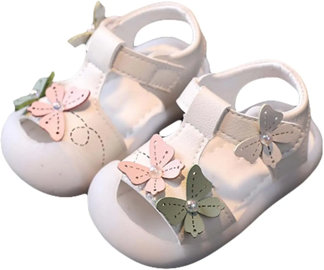 Baby Infant Foam Bow Pearl Sandals Newborn Toddler Boys Girls Open Toe Soft Sole Slip On Summer Shoes Casual Walking
