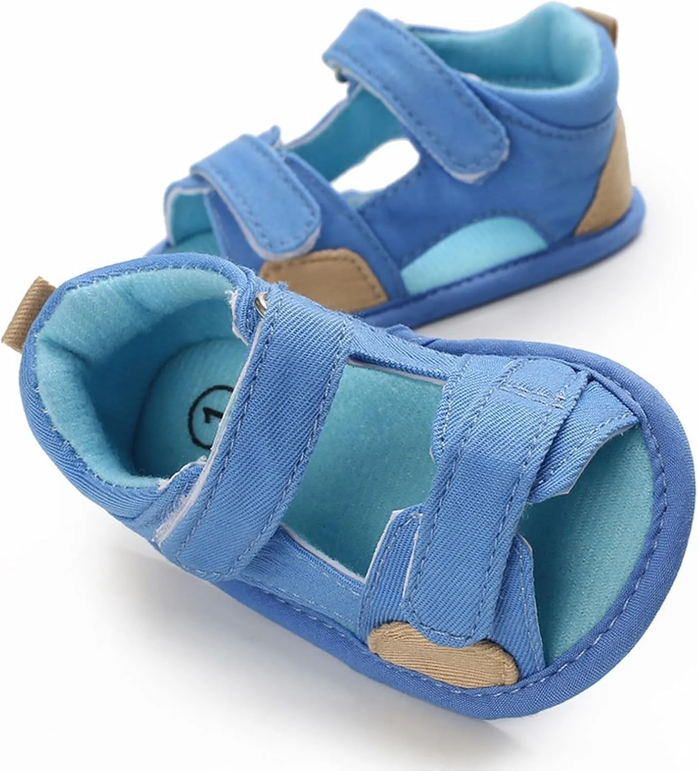 Baby Infant Newborn Boys Girls Casual Sandals Rubber Sole Outdoor First Walking Crib Breathable Hook&Loop Shoe