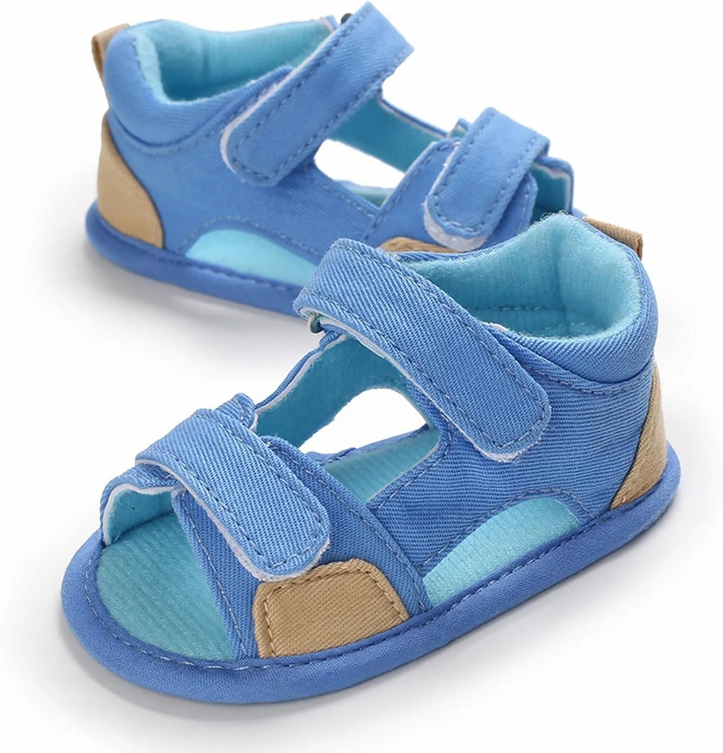 Baby Infant Newborn Boys Girls Casual Sandals Rubber Sole Outdoor First Walking Crib Breathable Hook&Loop Shoe