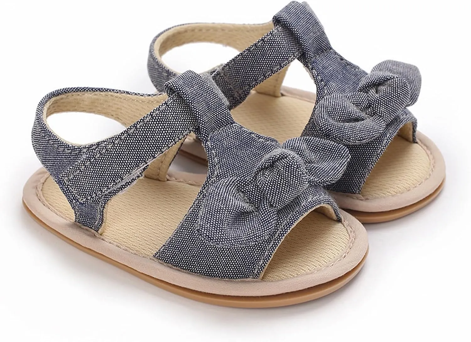Baby Infant Newborn Girls Casual Flat Sandal Open toe Bow First Walking Ankle Anti-Slip Flip Flop Shoes