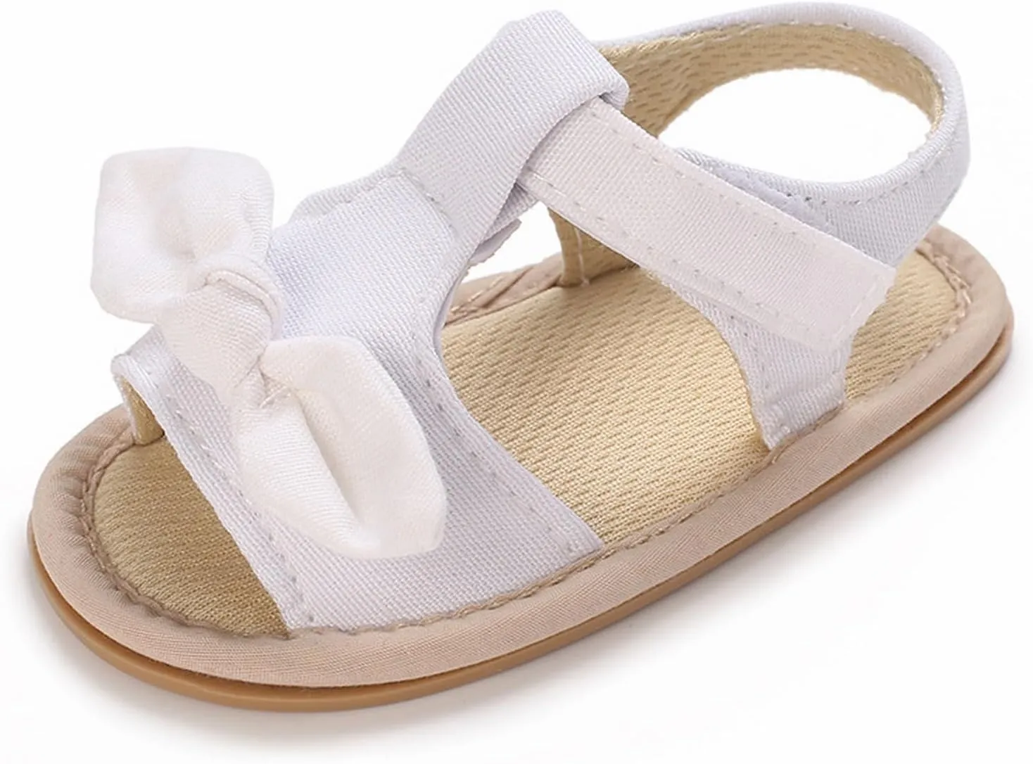Baby Infant Newborn Girls Casual Flat Sandal Open toe Bow First Walking Ankle Anti-Slip Flip Flop Shoes