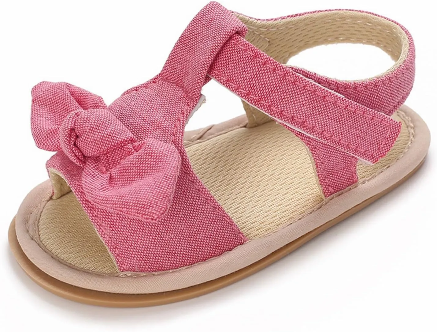 Baby Infant Newborn Girls Casual Flat Sandal Open toe Bow First Walking Ankle Anti-Slip Flip Flop Shoes