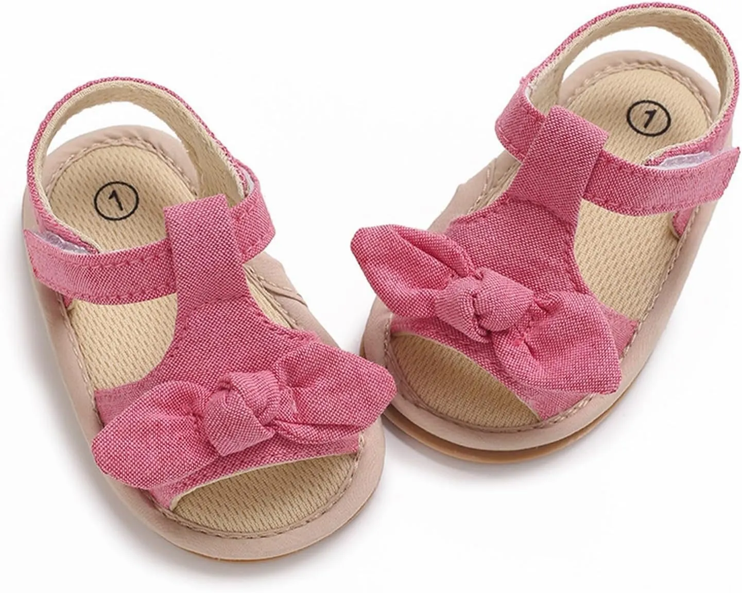 Baby Infant Newborn Girls Casual Flat Sandal Open toe Bow First Walking Ankle Anti-Slip Flip Flop Shoes