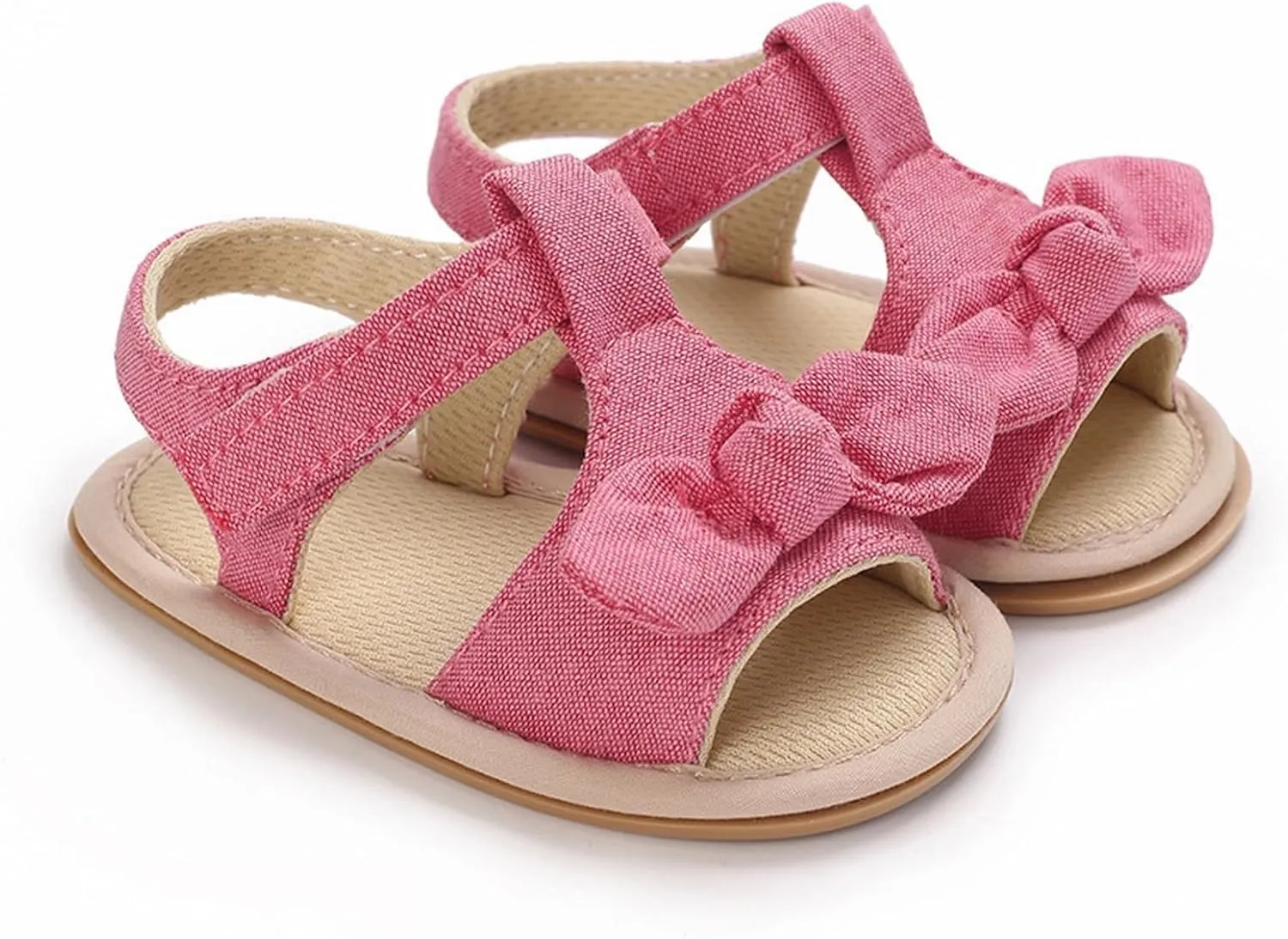Baby Infant Newborn Girls Casual Flat Sandal Open toe Bow First Walking Ankle Anti-Slip Flip Flop Shoes