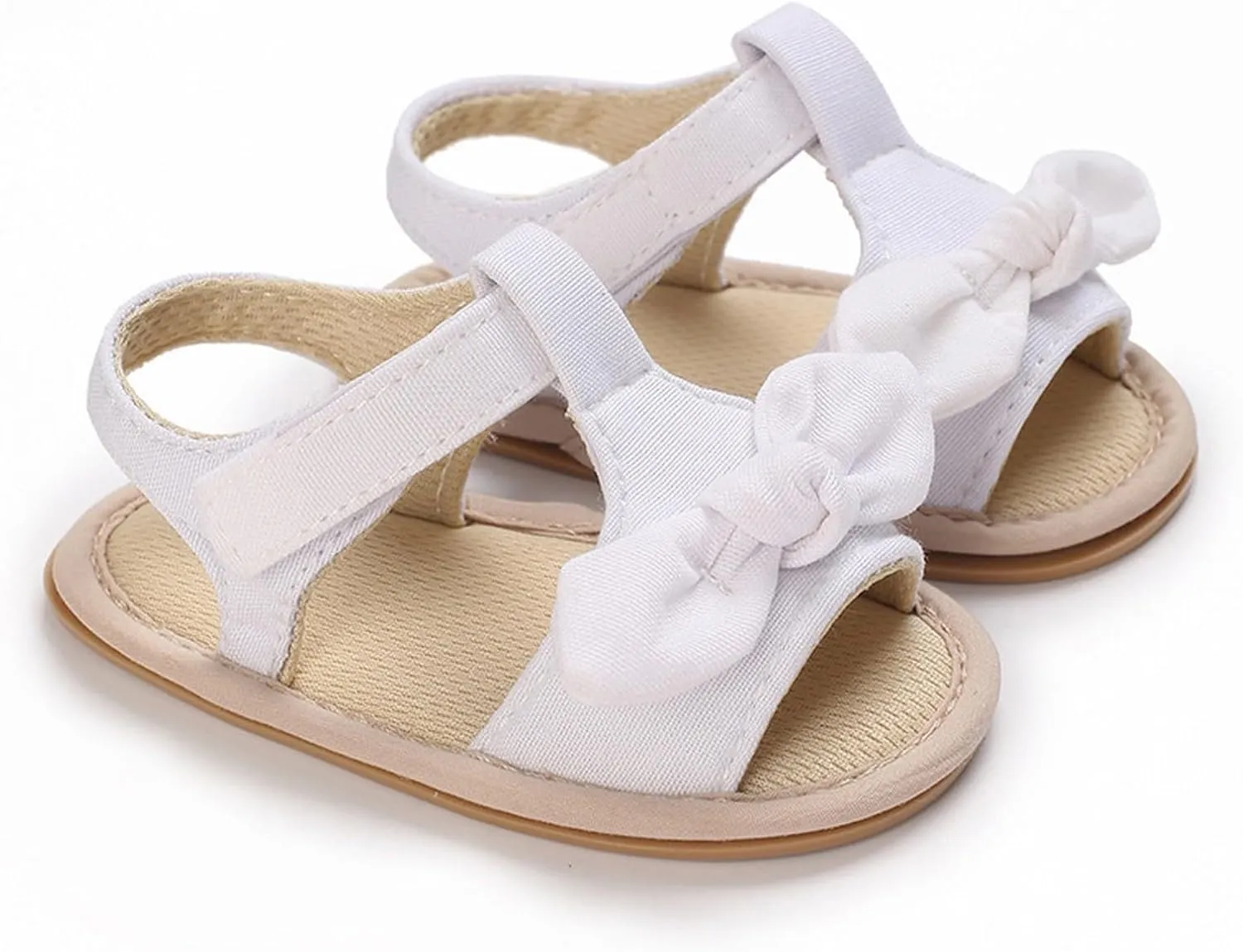 Baby Infant Newborn Girls Casual Flat Sandal Open toe Bow First Walking Ankle Anti-Slip Flip Flop Shoes