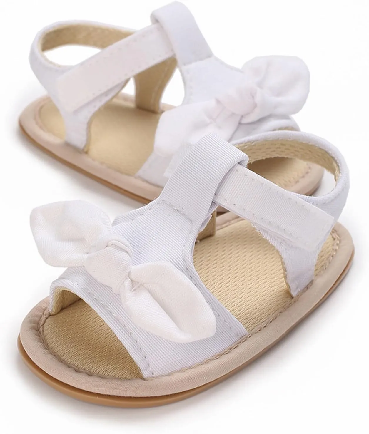 Baby Infant Newborn Girls Casual Flat Sandal Open toe Bow First Walking Ankle Anti-Slip Flip Flop Shoes