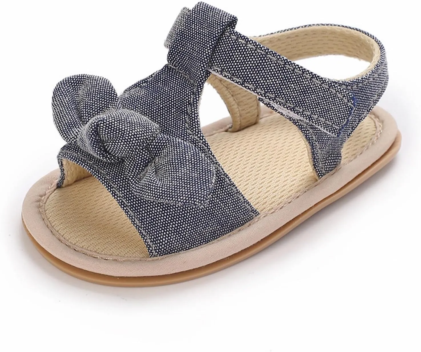 Baby Infant Newborn Girls Casual Flat Sandal Open toe Bow First Walking Ankle Anti-Slip Flip Flop Shoes