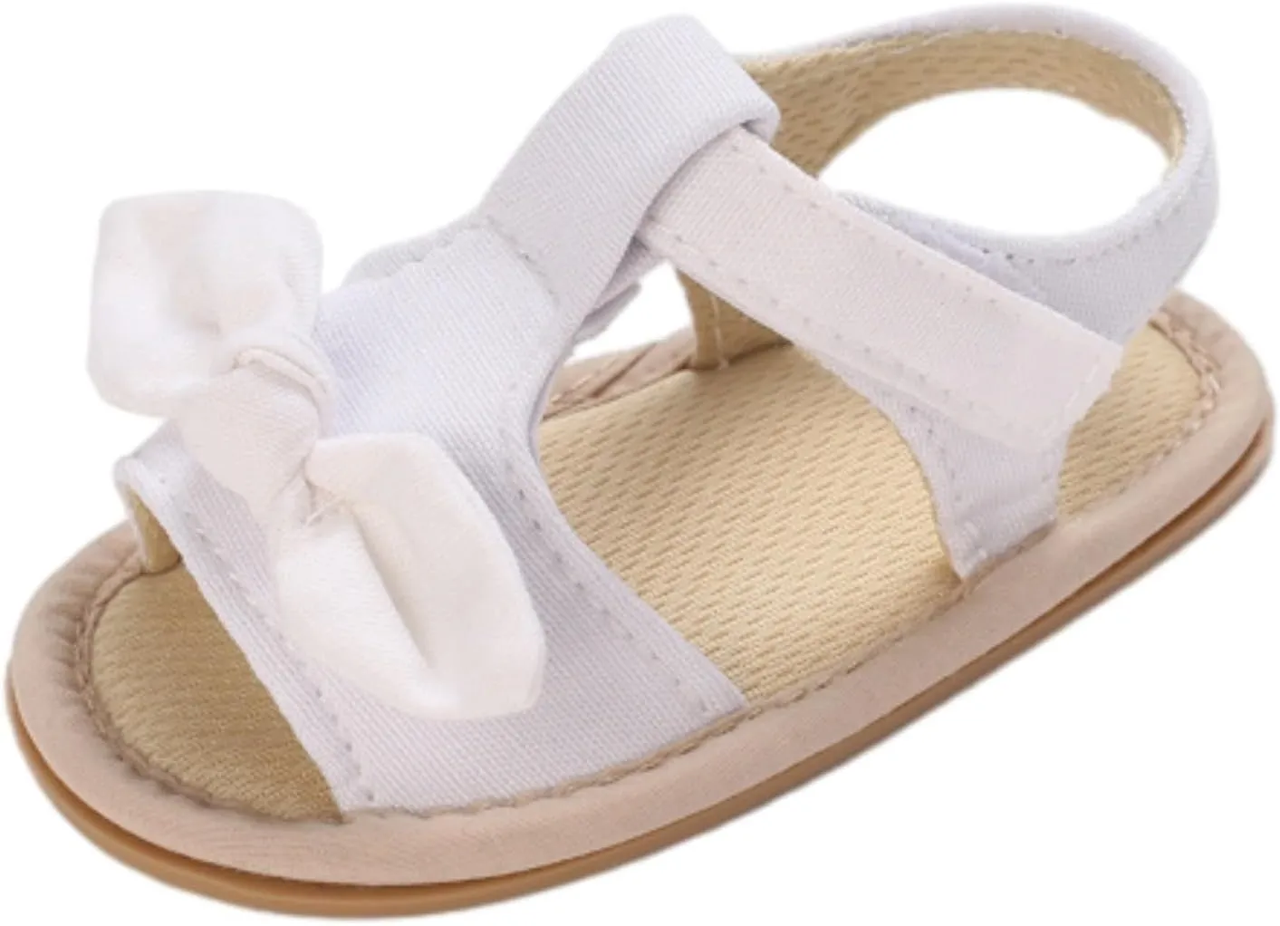 Baby Infant Newborn Girls Casual Flat Sandal Open toe Bow First Walking Ankle Anti-Slip Flip Flop Shoes
