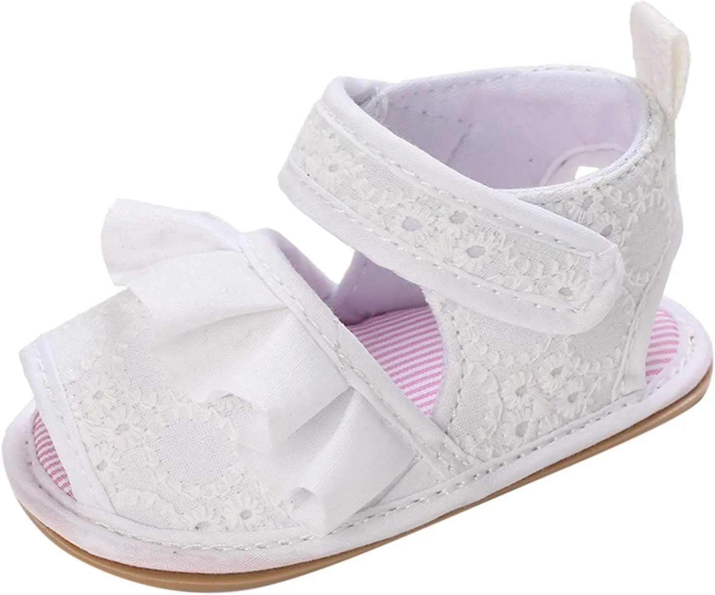 Baby Infant Shoes Boy Girl Sandals First Walking Shoes Soft Sole Flat Shoes Premium Summer Walking (White, 4 Infant)