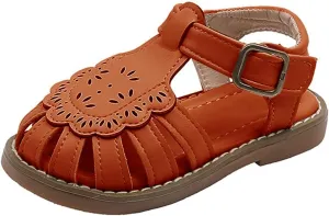 Baby Kids Closed-Toe Sandals Soft Rubber Sole Flat Comfortable Lightweight Ankle Strap Buckle Dress Water Shoe
