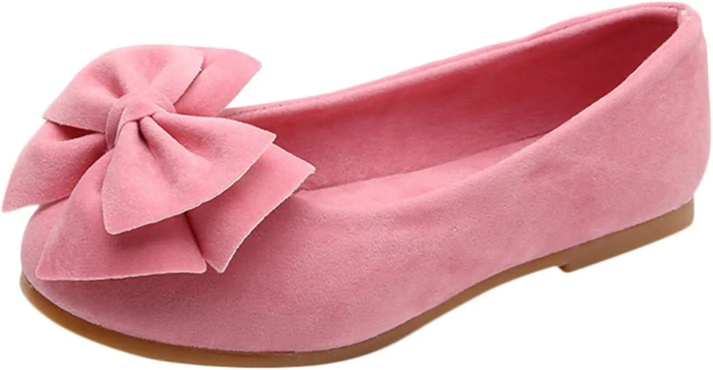 Baby Kids Flat Shoes Bowknot Soft Soles Shoes Solid Kid Single Children Student Dance Princess Girls Boy Shoes