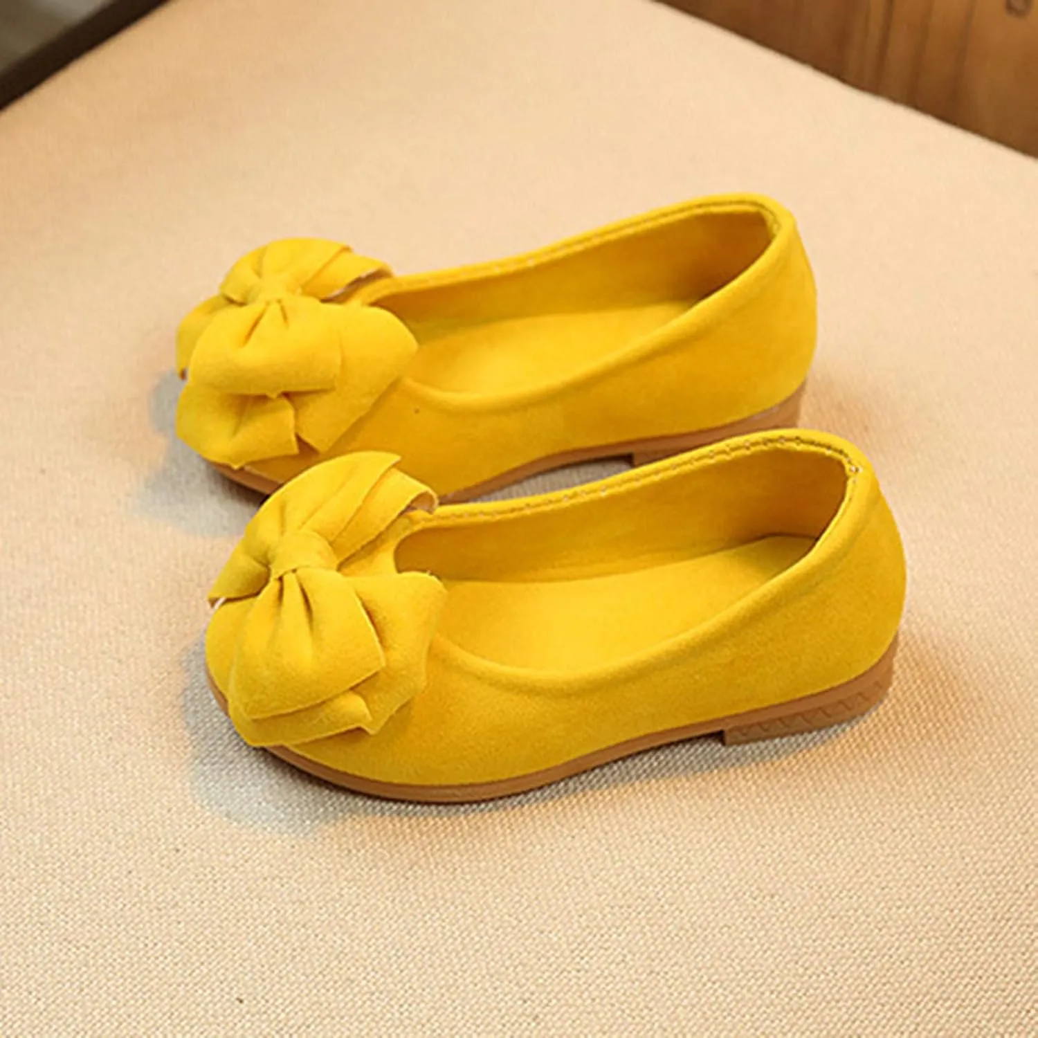 Baby Kids Flat Shoes Bowknot Soft Soles Shoes Solid Kid Single Children Student Dance Princess Girls Boy Shoes