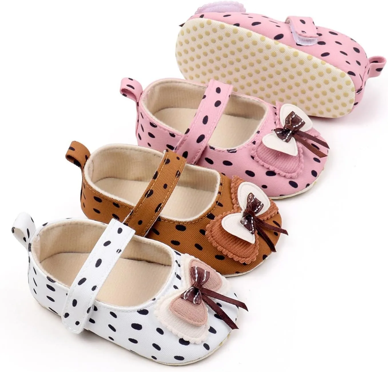 Baby Kids Girls Bow Summer Sandals Toddler Infant Cute Polka Dot Solid Color Soft Sole Non Slip Flats Casual Shoes