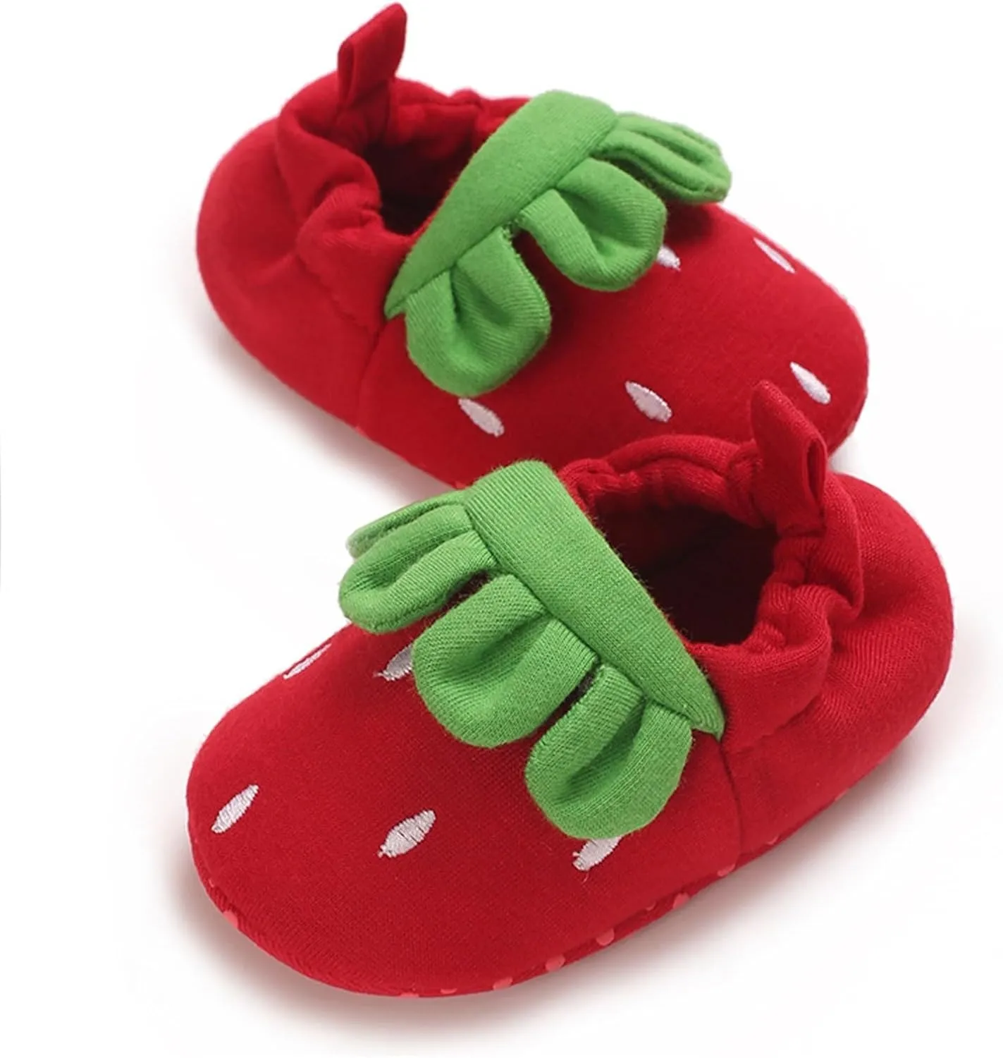 Baby Moccasins Infant Shoes Strawberry Prints Soft Sole Non Slip Socks Baby Floor Shoes Socks Winter Fall Flat