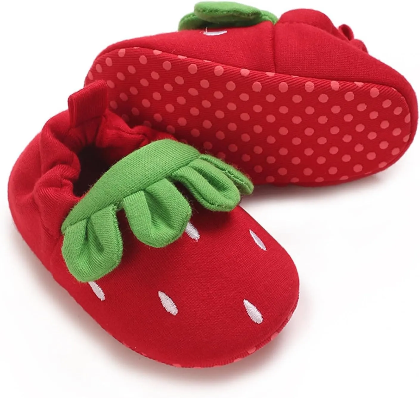 Baby Moccasins Infant Shoes Strawberry Prints Soft Sole Non Slip Socks Baby Floor Shoes Socks Winter Fall Flat