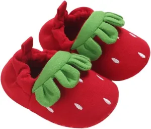 Baby Moccasins Infant Shoes Strawberry Prints Soft Sole Non Slip Socks Baby Floor Shoes Socks Winter Fall Flat