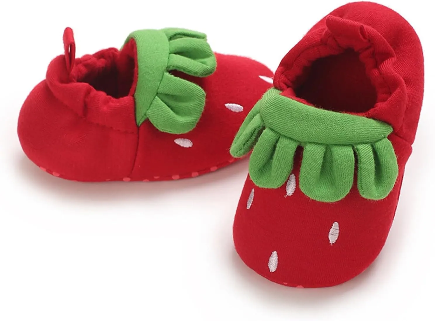 Baby Moccasins Infant Shoes Strawberry Prints Soft Sole Non Slip Socks Baby Floor Shoes Socks Winter Fall Flat