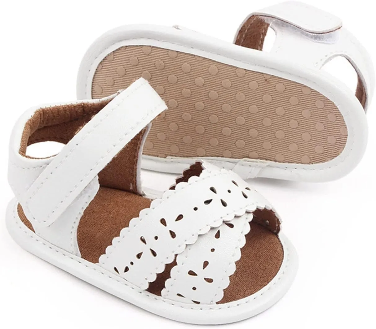 Baby Open Toe Sandals Infant Outdoor Shoes Newborn First Walker Flowers Non Slip Pu Leather Soft Princess Sandals