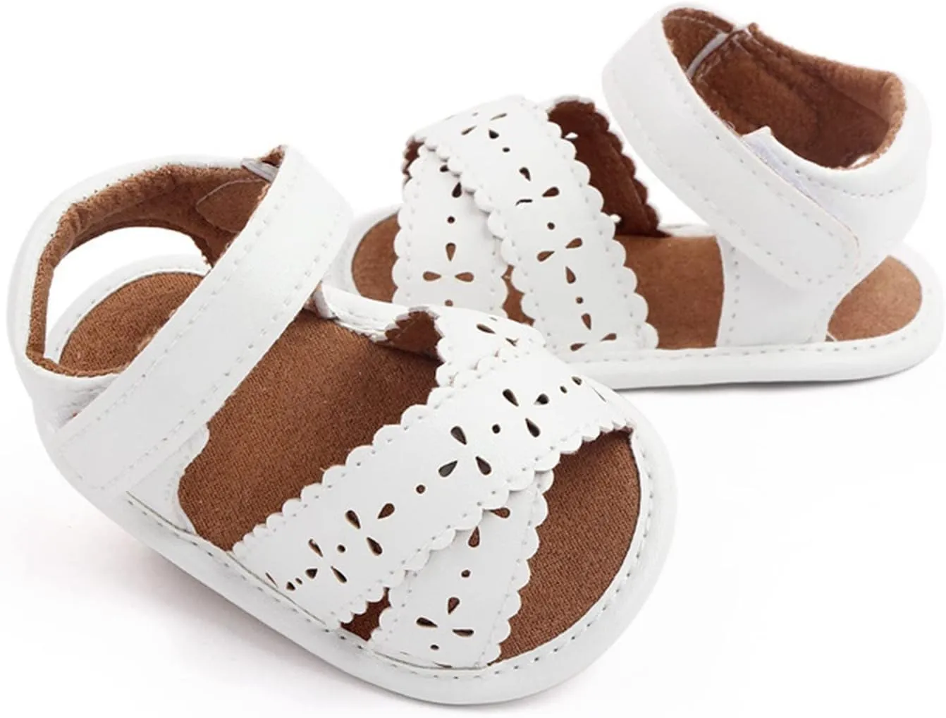 Baby Open Toe Sandals Infant Outdoor Shoes Newborn First Walker Flowers Non Slip Pu Leather Soft Princess Sandals