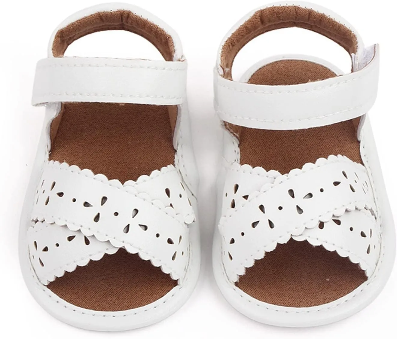 Baby Open Toe Sandals Infant Outdoor Shoes Newborn First Walker Flowers Non Slip Pu Leather Soft Princess Sandals