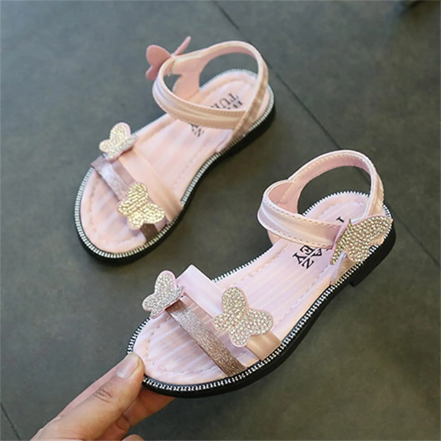 Baby Party Shoes Toddler Girls Butterfly Sandals Summer Outdoor Closed Toe Soft Rubber Sole Beach Water Shoes