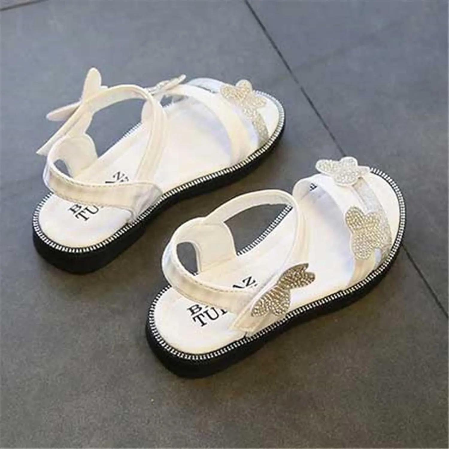 Baby Party Shoes Toddler Girls Butterfly Sandals Summer Outdoor Closed Toe Soft Rubber Sole Beach Water Shoes