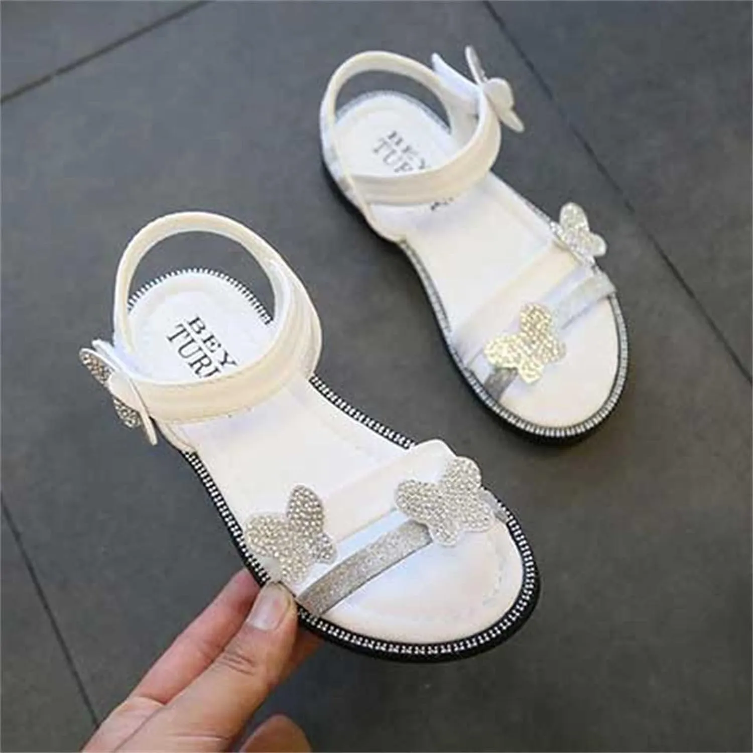 Baby Party Shoes Toddler Girls Butterfly Sandals Summer Outdoor Closed Toe Soft Rubber Sole Beach Water Shoes