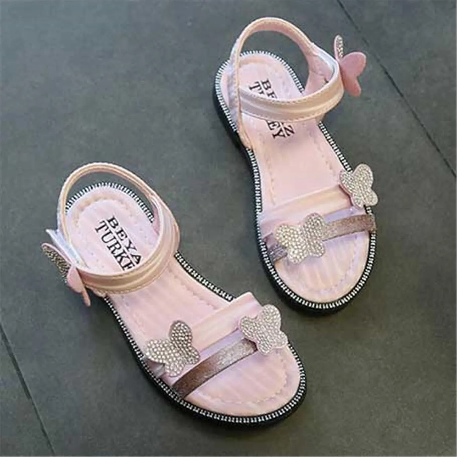 Baby Party Shoes Toddler Girls Butterfly Sandals Summer Outdoor Closed Toe Soft Rubber Sole Beach Water Shoes