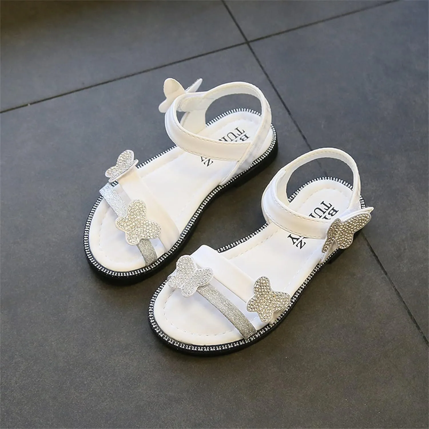 Baby Party Shoes Toddler Girls Butterfly Sandals Summer Outdoor Closed Toe Soft Rubber Sole Beach Water Shoes