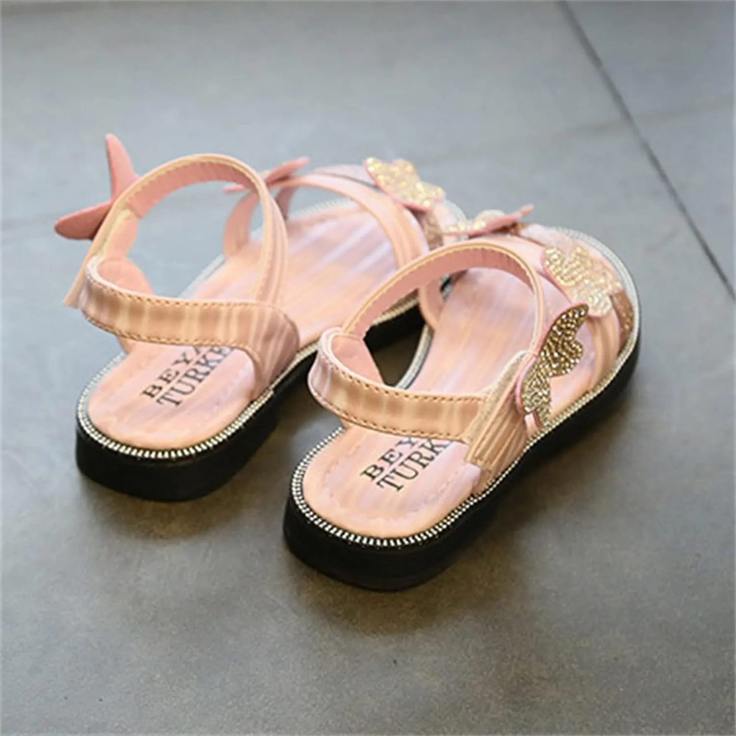 Baby Party Shoes Toddler Girls Butterfly Sandals Summer Outdoor Closed Toe Soft Rubber Sole Beach Water Shoes