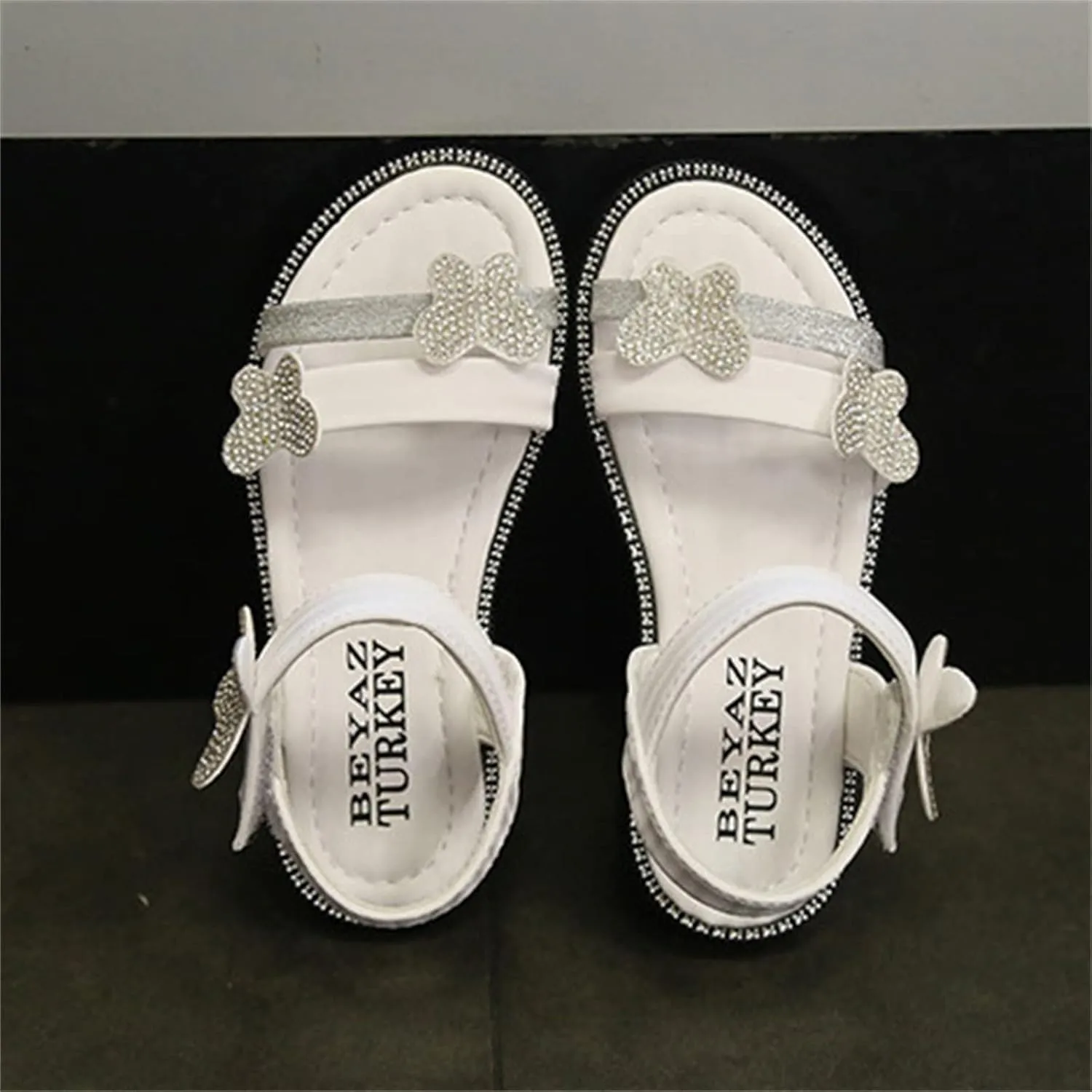 Baby Party Shoes Toddler Girls Butterfly Sandals Summer Outdoor Closed Toe Soft Rubber Sole Beach Water Shoes