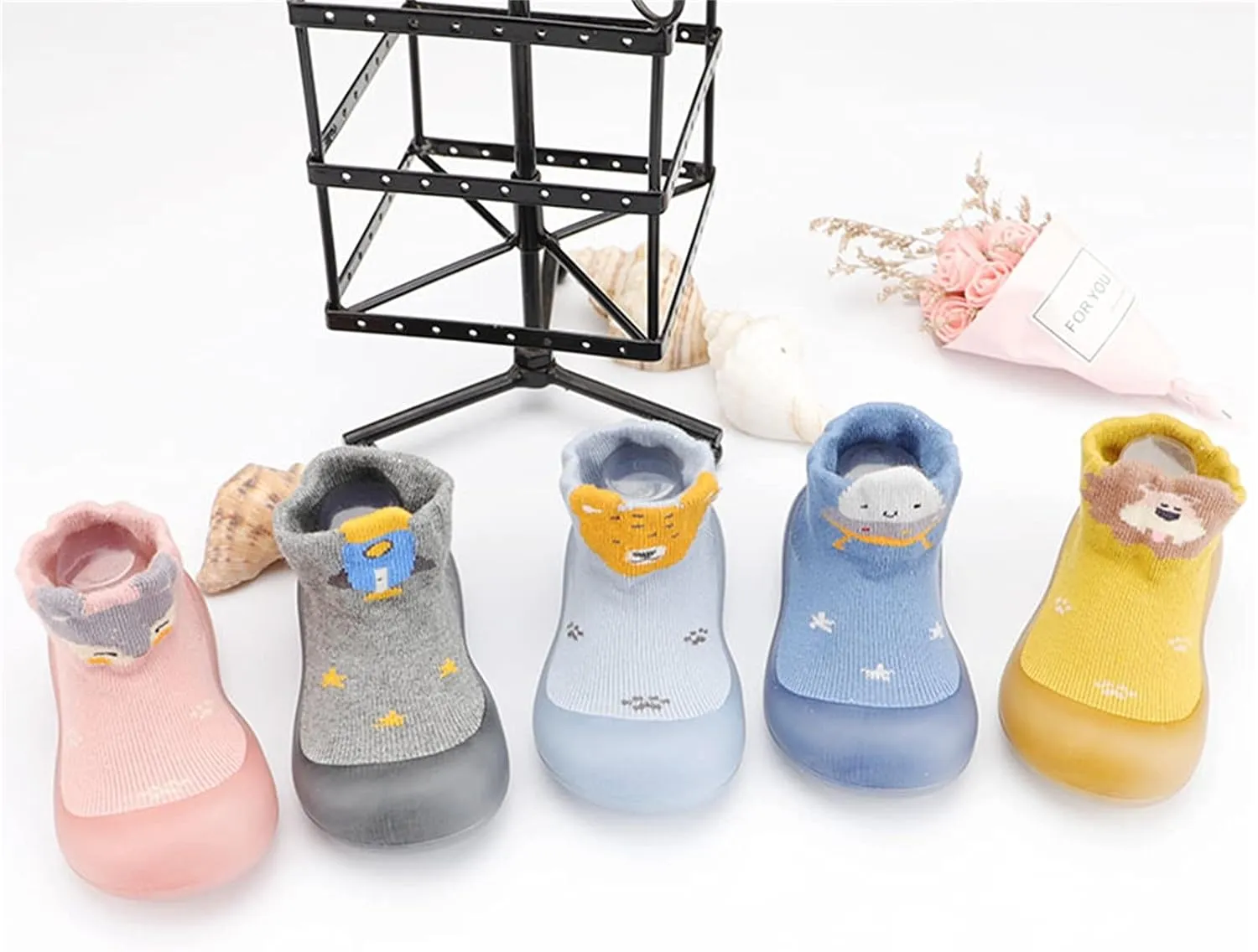Baby Shoe Boys Girls Sock Shoes Soft Rubber Sole Floor Non-Slip Prewalker Shoes Water Shoes Barefoot Floor (Yellow, 20)