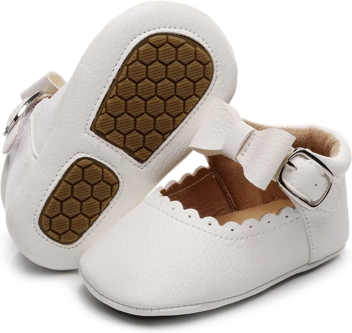 Baby Shoes Boys Girls Infant Sneakers Infant Girls Single Shoes Bowknot First Walkers Shoes Buckle Non-SIip