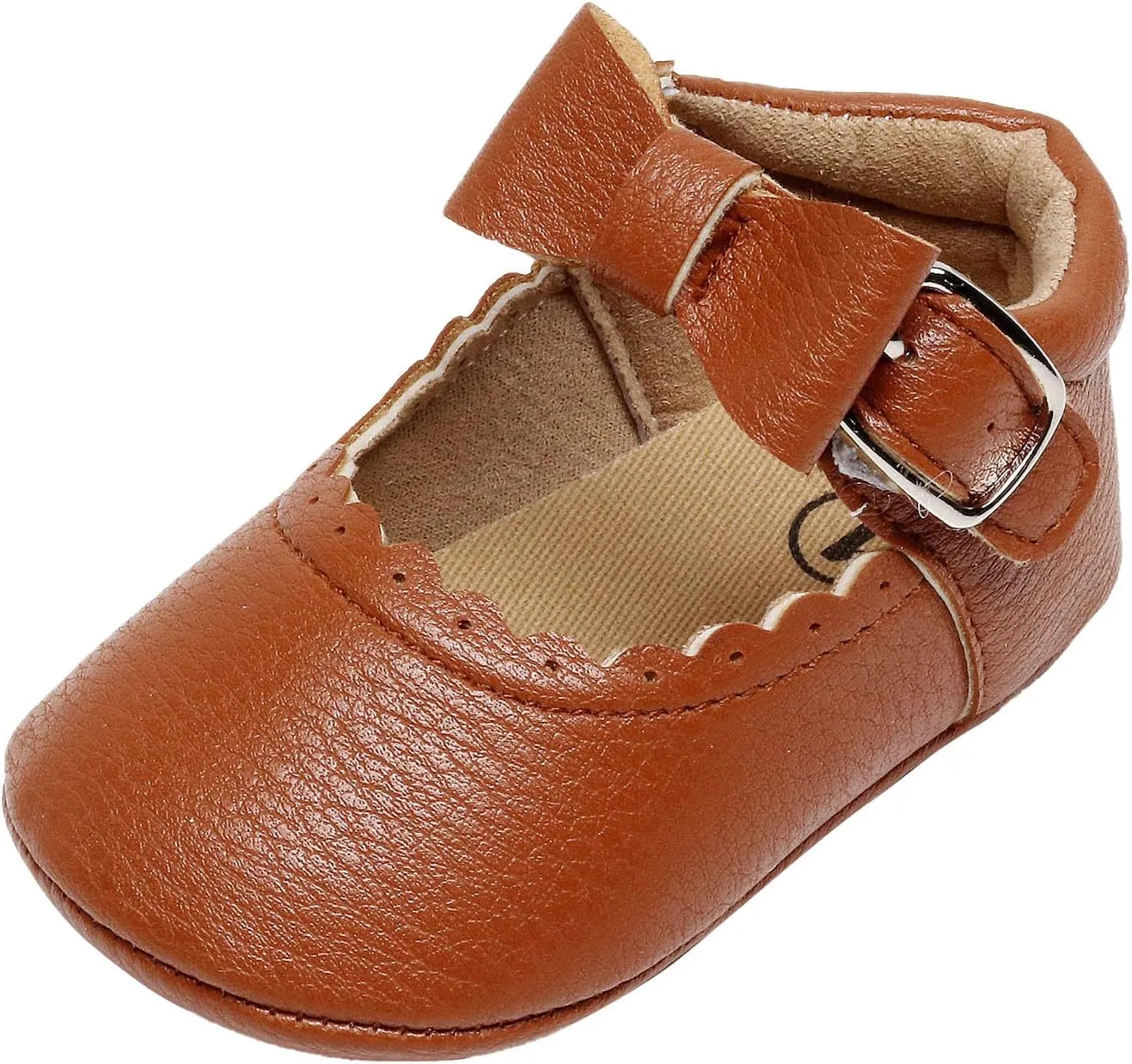 Baby Shoes Boys Girls Infant Sneakers Infant Girls Single Shoes Bowknot First Walkers Shoes Buckle Non-SIip