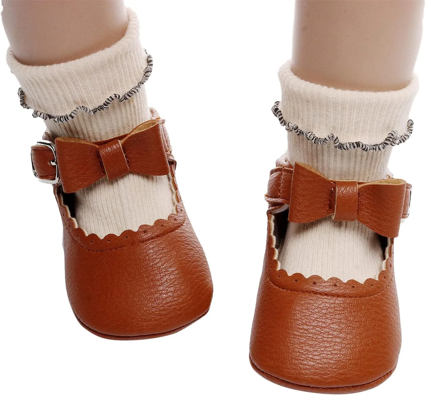 Baby Shoes Boys Girls Infant Sneakers Infant Girls Single Shoes Bowknot First Walkers Shoes Buckle Non-SIip