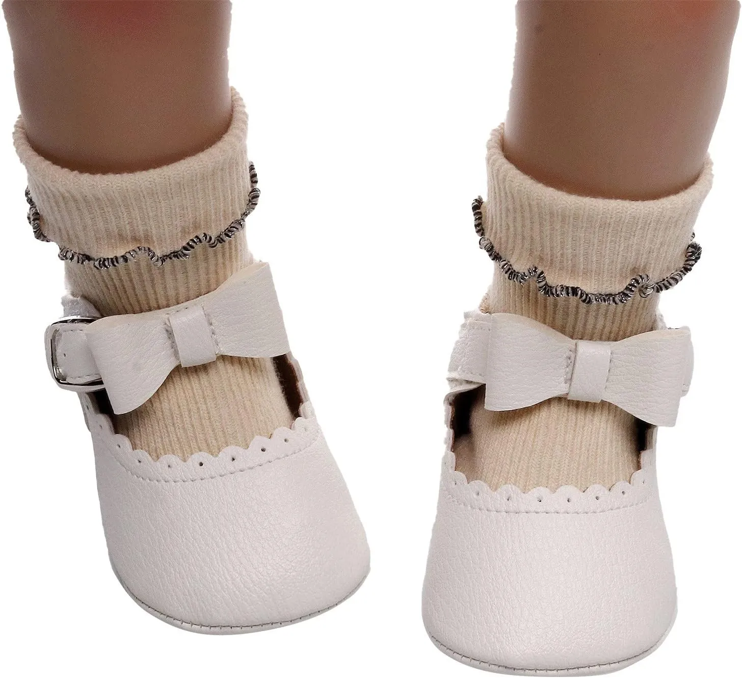 Baby Shoes Boys Girls Infant Sneakers Infant Girls Single Shoes Bowknot First Walkers Shoes Buckle Non-SIip